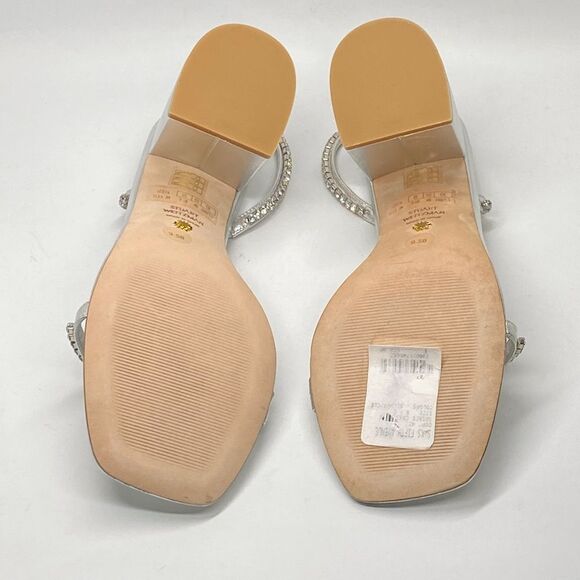 Stuart Weitzman Embellished Metallic Leather Sandals size 9.5 - Picture 11 of 12